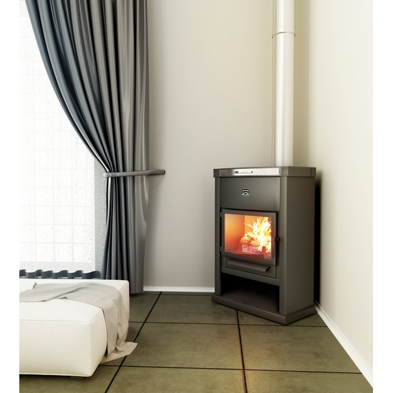 Sobă de încălzire și gătit cu șemineu TEPLODAR OV-120 unghiulară 12 kW, 4 image