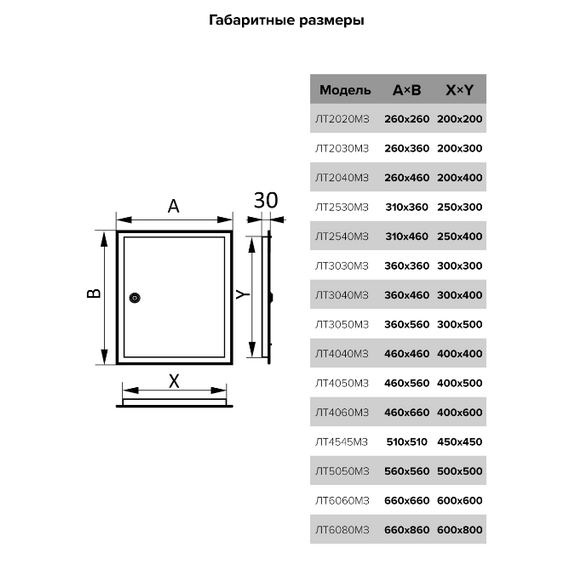 Люк ревизионный металлический с замком 20х30 Эра, изображение [1] фото
