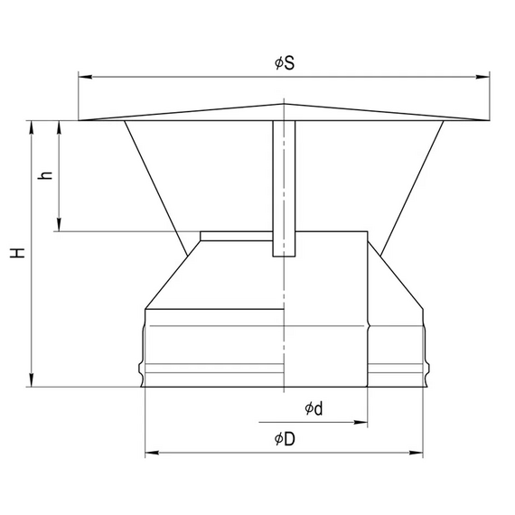 Оголовок для дымохода Ferrum D150x210 (0,5мм), изображение [1] фото