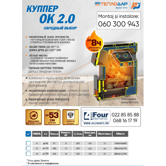 Cazan pe combustibil solid 20 kW TEPLODAR Kupper OK-20 (2.0), 4 image