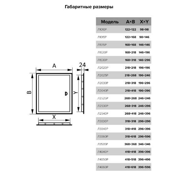 Ревизионный люк стенной 40x40 с ручкой Эра, изображение [1] фото