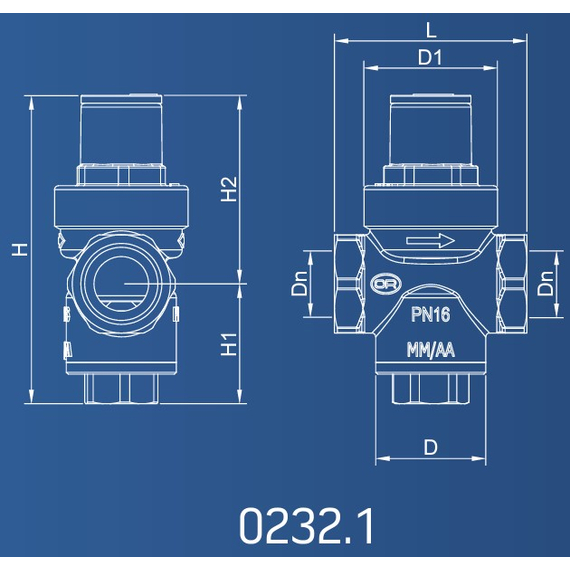 Редуктор давления поршневого типа SABO PN25 1" OR, изображение [1] фото